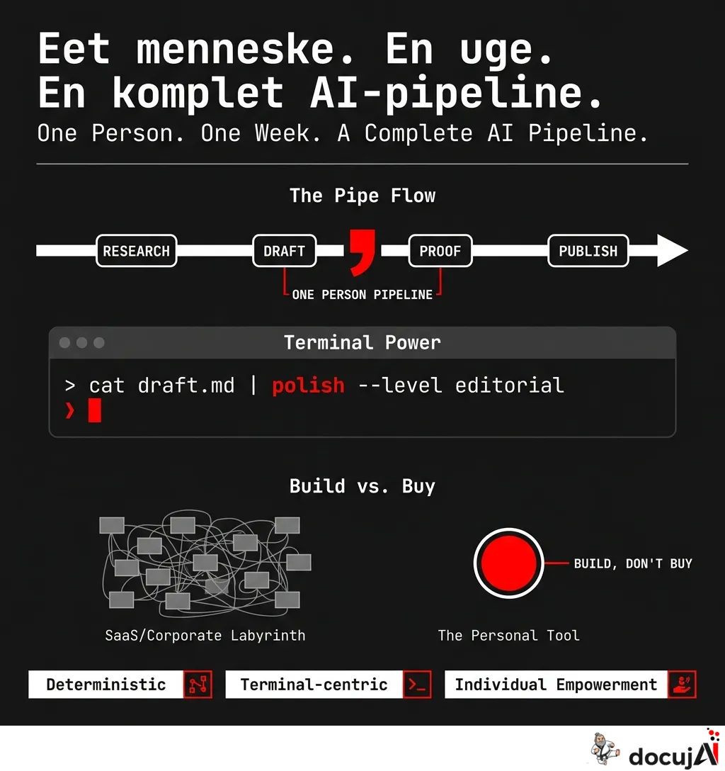 Hvad én person kan bygge på en uge — en redaktionel AI-pipeline i din terminal