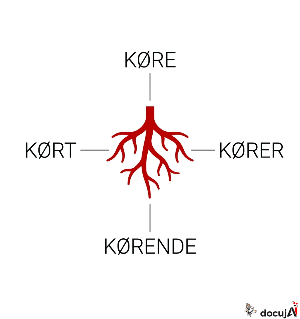 Jeg skrev "kørende". Min notesamling fandt "køre".